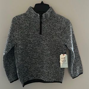 C- Class Club Boys Long Sleeve Charcoal 1/4 Zip Flatback Ribbed Pullover